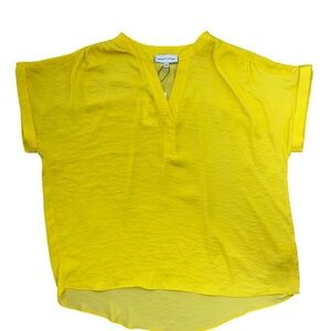 Gibson & Latimer Moonshadow Satin Blouse Small NWT Sunlight Yellow